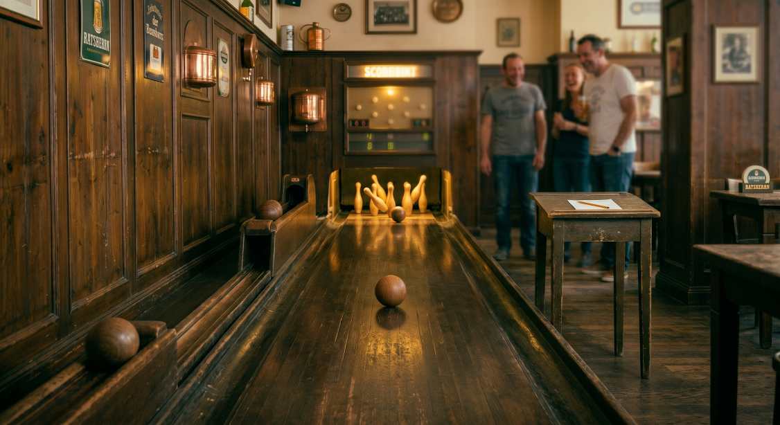 Traditionelle Kegelbahn im Keglerheim Förster